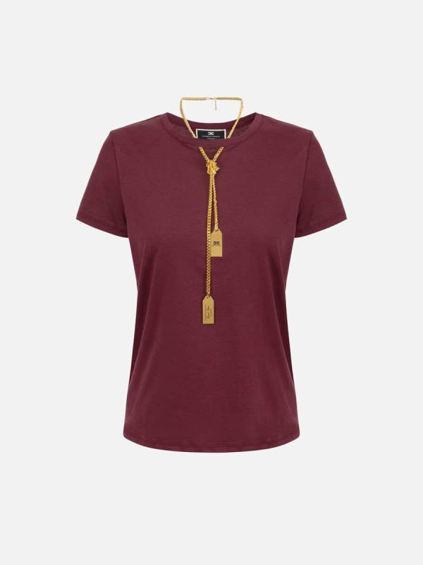 Jersey T-shirt with necklace