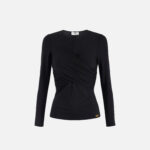 Crêpe jersey top with drape