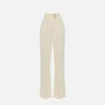 Flowing crêpe trousers with golden buttons