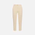 Trousers in crêpe fabric with pockets and logo plaque
