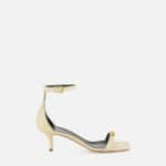 Nappa leather sandal with enamelled horsebit