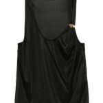 Shiny jersey tank top with jewelled logo