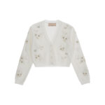 CARDIGAN TRICOT CON FIORI RICAMATI