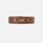 Raffia belt with jewel logo