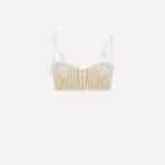Cotton poplin bra with embroideries