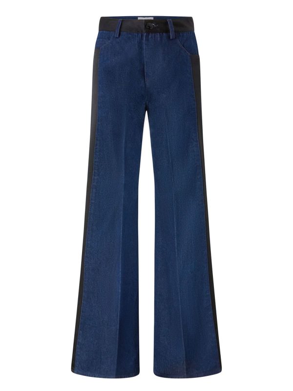 SUDAFRICA PANTALONE DENIM + SATIN