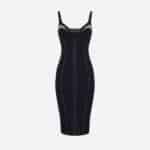 Dress in lightweight crêpe fabric with tulle