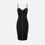 Jersey stretch dress with draping