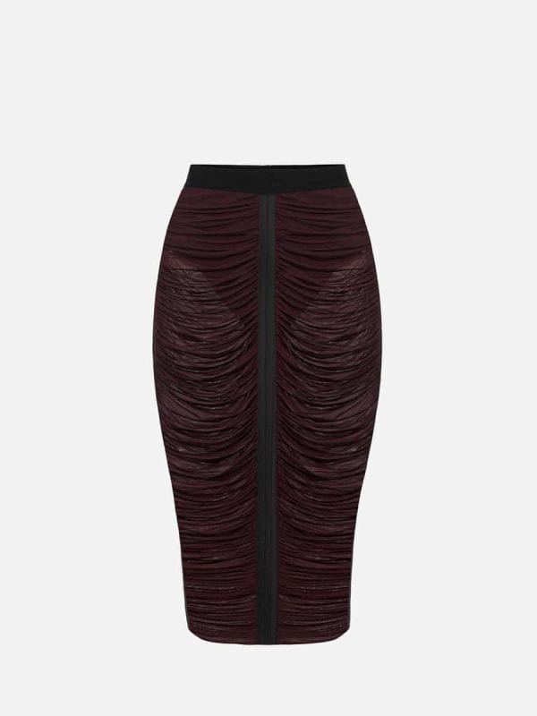Lightweight jersey skirt with draping