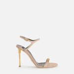 Leather sandals with sculpted heel