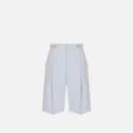 Bermuda shorts in crêpe fabric with jewel logo