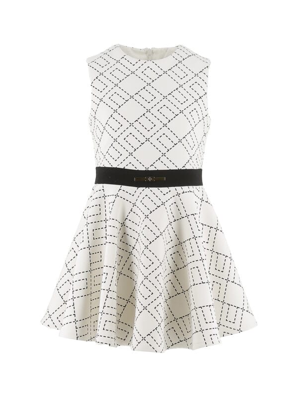 ABITO IN CREPE STAMPA LOGO MILK-NER