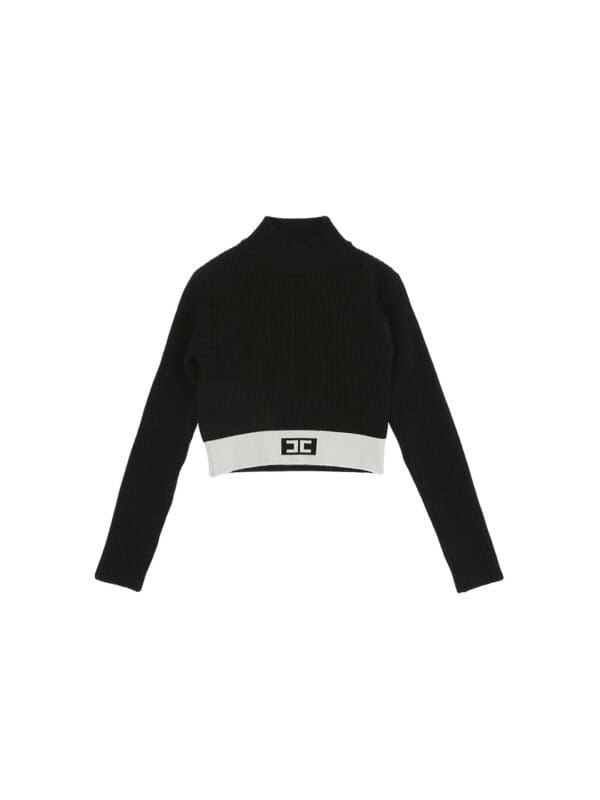 MAGLIA TRICOT BICOLORE NERO/MILK