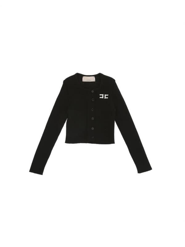 CARDIGAN A COSTE CON SCOLLO QUADRA