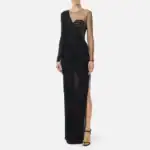 Red Carpet tulle and jersey dress with crocodile-effect embroideries