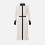 Two-colour dress in viscose georgette fabric