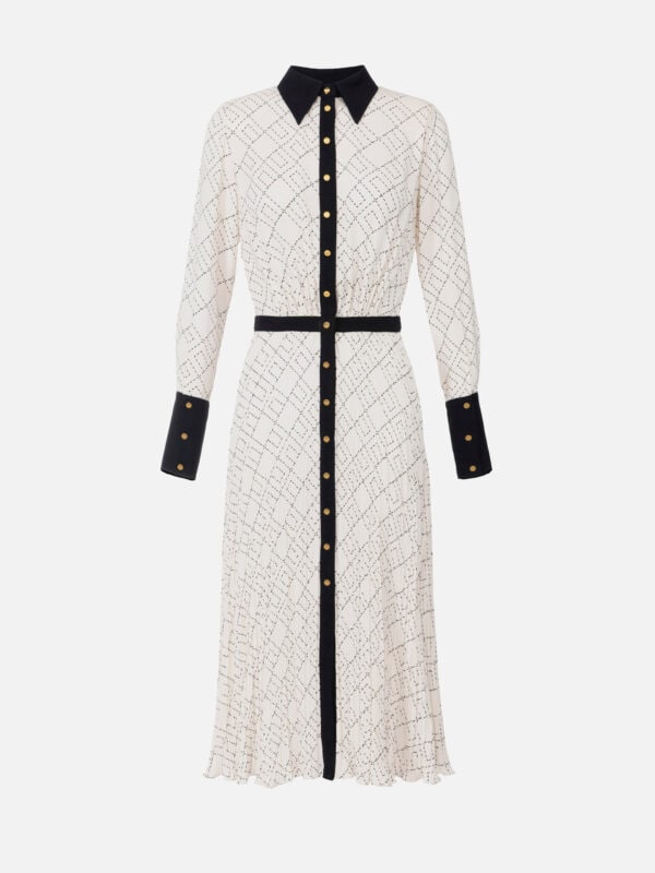 Two-colour dress in viscose georgette fabric