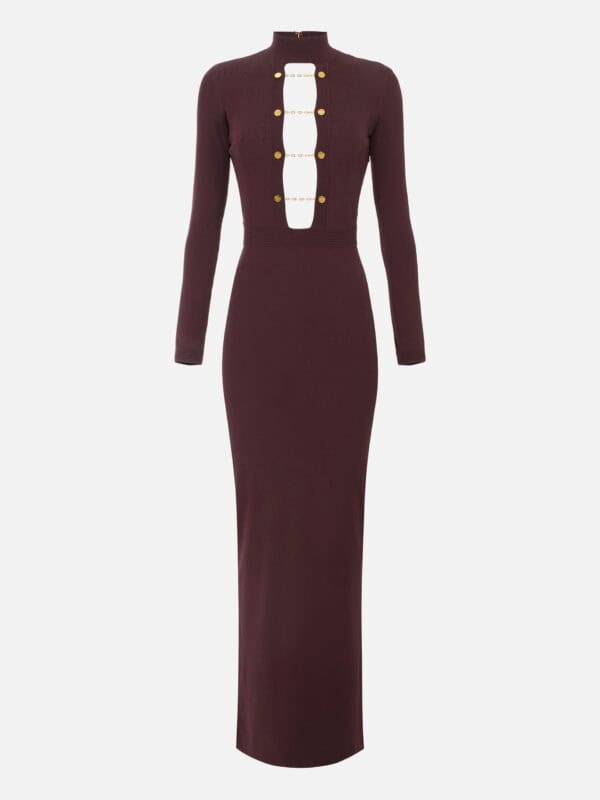 Viscose knit dress with jewel cufflinks