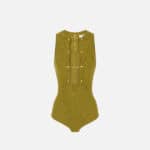 Viscose knit bodysuit with jewel cufflinks