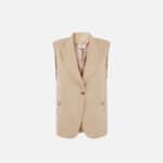 Cotton gabardine waistcoat with jewel buttons
