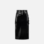 Vinyl skirt with jewel buttons