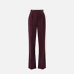 Trousers in crêpe fabric with jewel accessory