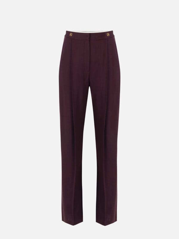Crêpe trousers with logo details