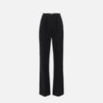 Trousers in lightweight crêpe fabric with tuxedo details