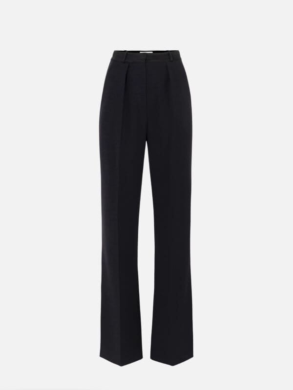 Trousers in lightweight crêpe fabric with tuxedo details