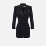Jumpsuit in lightweight crêpe fabric with tuxedo details