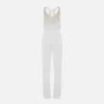 Jumpsuit in georgette and crêpe fabrics with crystals