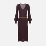 Viscose and silk knit dress with belt