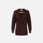 Wool blend jumper with jewel strap