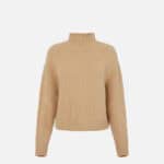 Pullover in knit fabric with jacquard diamonds