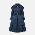 Down jacket in voile fabric with circle skirt