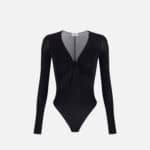 Crêpe jersey bodysuit with draping