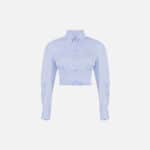 Cotton poplin shirt with waistband