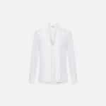 Blouse in viscose georgette fabric with sash belt
