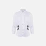 Cotton shirt with small tie