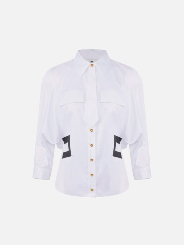 Cotton shirt with small tie