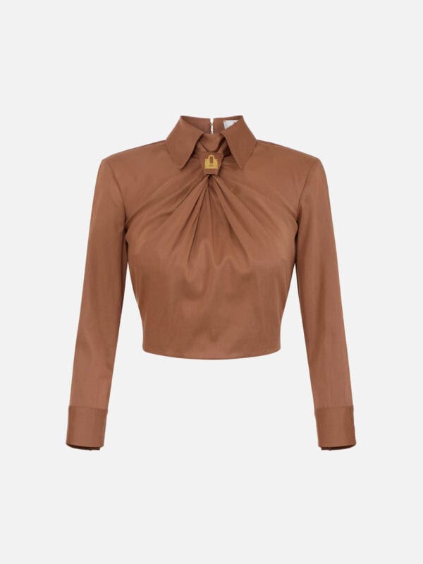Cotton shirt with jewel detail