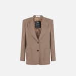 Jacket in gabardine fabric with embroidered pockets