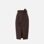 Gabardine skirt with sash belt