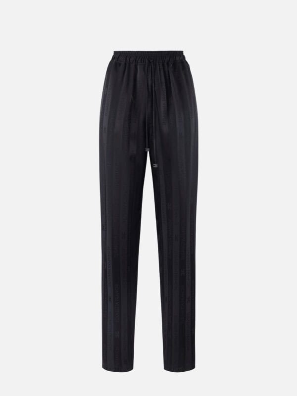 Satin trousers with jacquard stripes