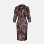 Trench coat in duchess satin fabric with alligator print