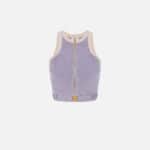 Knit fabric top with shiny viscose bands