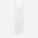 Dress in lightweight crêpe fabric with raw-edge fabric