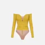 Lightweight crêpe jersey bodysuit with draping