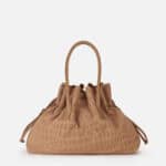 Crocodile print suede bag