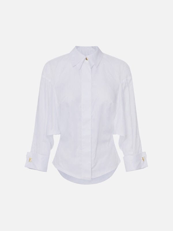 Jacquard cotton shirt with cufflinks